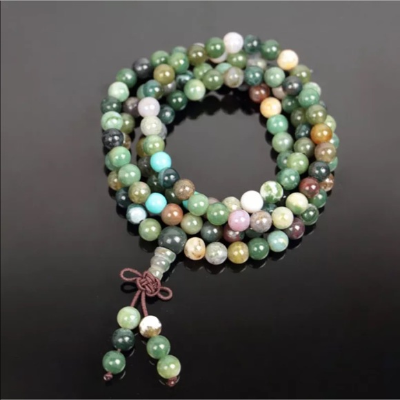 Mixed genuine Indian agate Mala necklace/bracelet - Picture 4 of 11